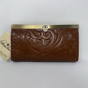 Patricia Nash Cauchy Leather Frame Wallet Tooled Florence NWT RFID